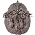 Brass Stag Head Brown Rabbit Fur Full Dress Sporran