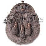 Brown Rabbit Fur Full Dress Sporran Bronze Highland Cow Cantle