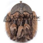 Brass Stag Head Coyote Fur Full Dress Sporran