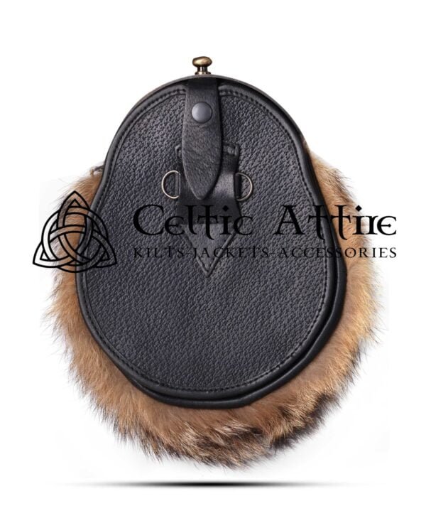 Brass Stag Head Coyote Fur Full Dress Sporran - Image 4