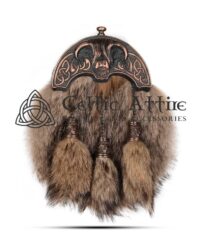 Coyote Fur Full Dress Sporran Bronze Highland Cow Cantle