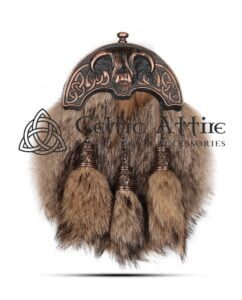 Coyote Fur Full Dress Sporran Bronze Highland Cow Cantle