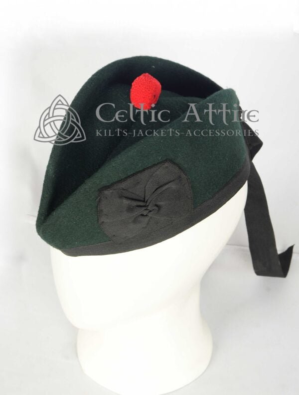 Rifle-Green-Glengarry-Bonnet-Hat-Red-Toorie