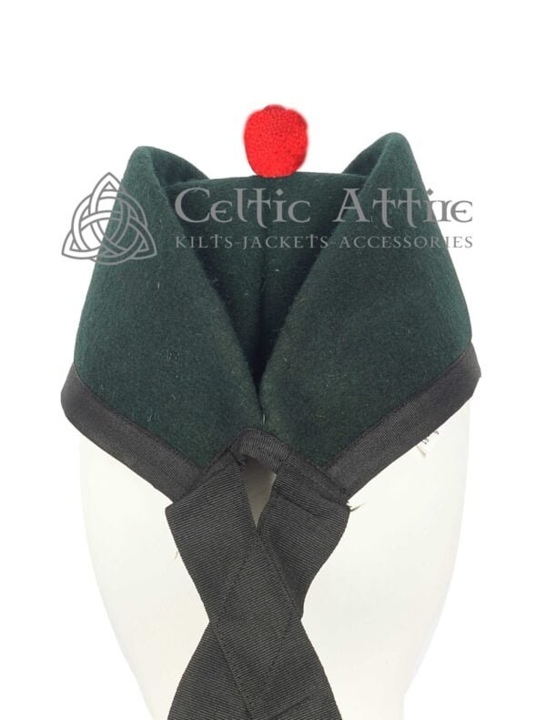 Rifle-Green-Glengarry-Bonnet-Hat-with-Red-Toorie