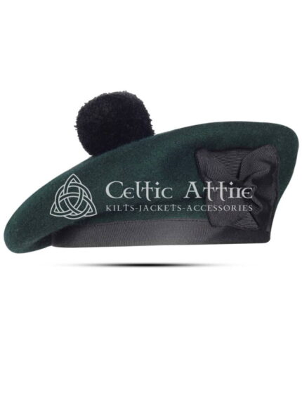 Rifle Green Wool Bonnet Scottish Balmoral Hat