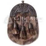 Brass Thistle Seal Fur Full Dress Sporran