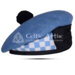 Sky Blue Wool Balmoral Scottish Military Bonnet Hat