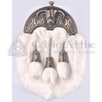 Brass Highland Cow White Rabbit Full Dress Sporran