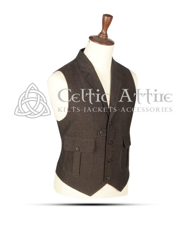 Brown Tweed Kilt Waistcoat