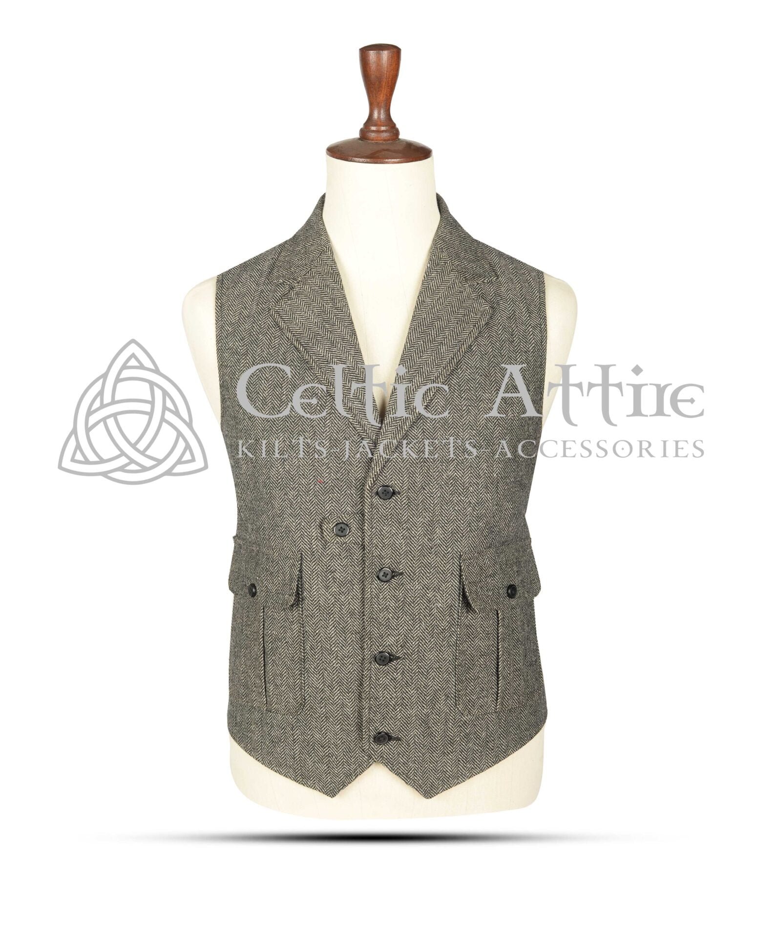 Gray Tweed Kilt Waistcoat