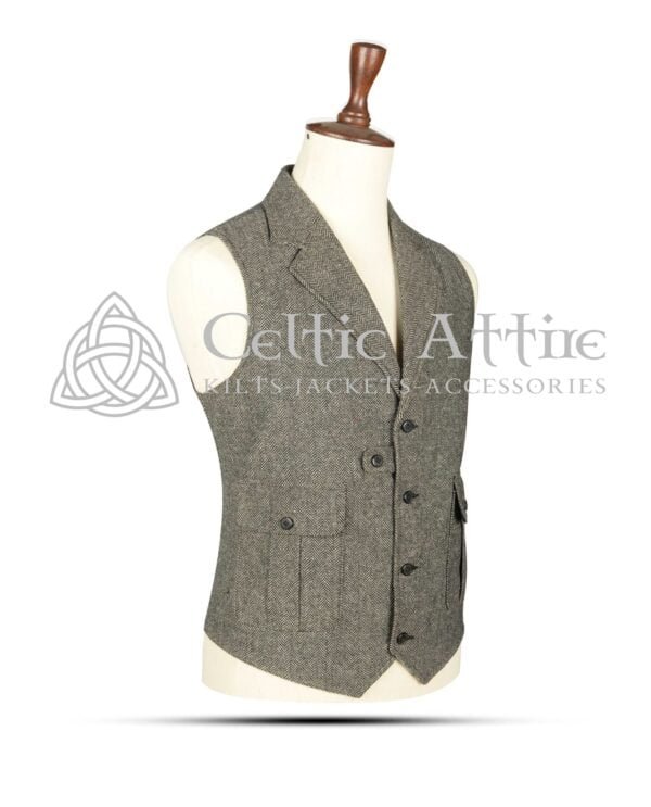 Gray Tweed Kilt Waistcoat