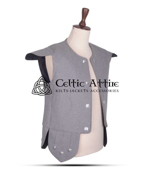 Chieftain Waistcoat in Grey Wool - Image 3