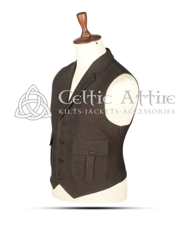 Brown Tweed Kilt Waistcoat