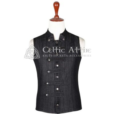 Black Denim Punk Rock Vest
