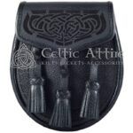 Embossed Black Leather Day Sporran