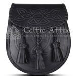 Embossed Black Leather Day Sporran