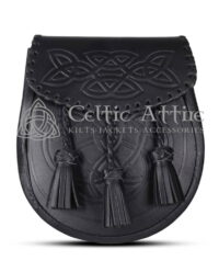 Embossed Black Leather Day Sporran