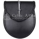 Black Leather Scottish Kilt Sporran Pin Lock