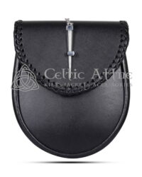 Black Leather Scottish Kilt Sporran Pin Lock