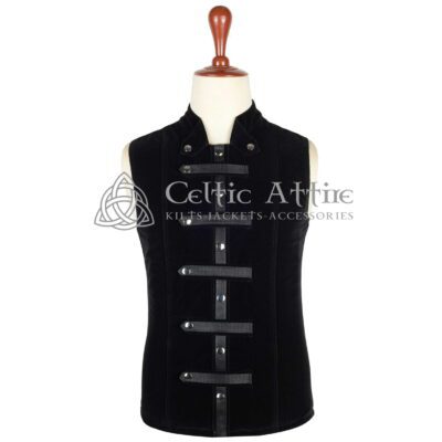 Black Velvet Punk Rock Sleeveless Jacket