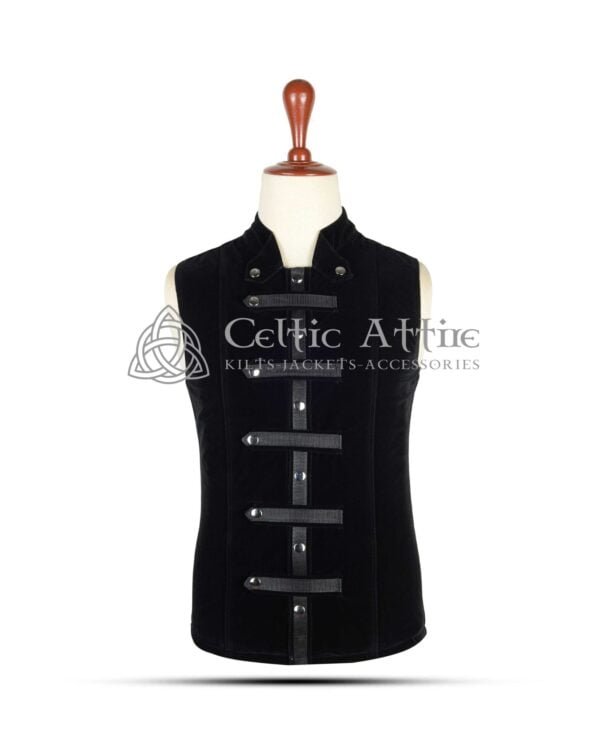 Black Velvet Punk Rock Sleeveless Jacket