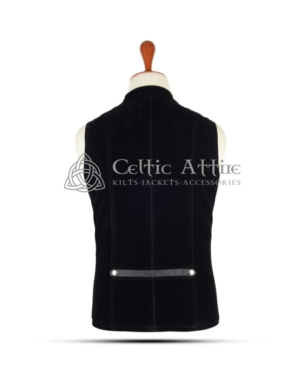 Black Velvet Punk Rock Sleeveless Jacket - Image 3