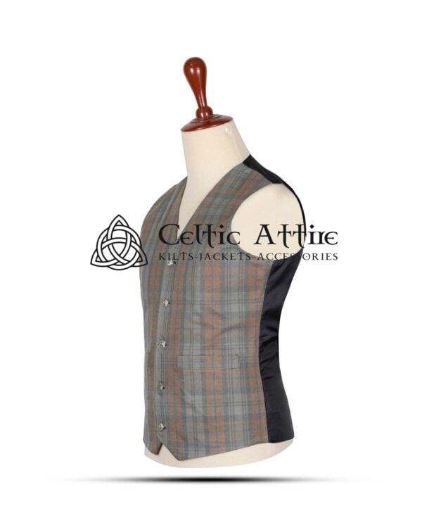 Black Watch Weathered Tartan Waistcoat - Image 2