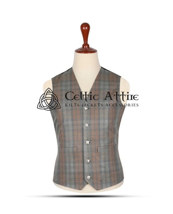 Black Watch Weathered Tartan Waistcoat