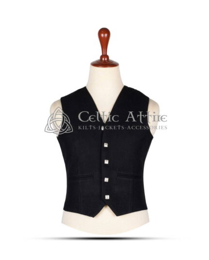 Argyll waistcoat in Black Wool