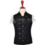 Black Wool Punk Rock Sleeveless Jacket