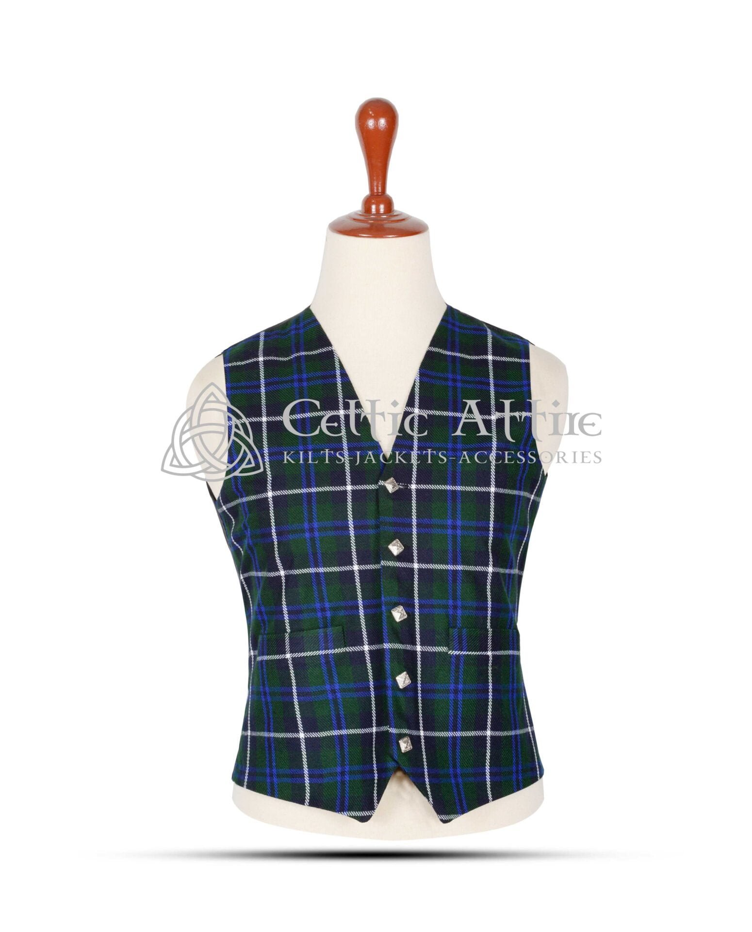 Douglas Blue Tartan Waistcoat