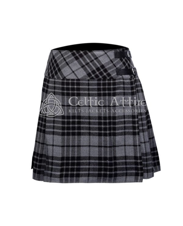 Gray Watch Tartan Women Knee Skirt