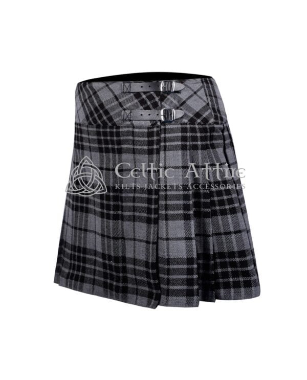 Gray Watch Tartan Women Knee Skirt - Image 2