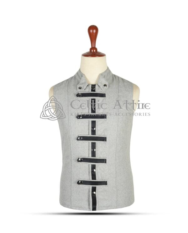 Gray Wool Punk Rock Waistcoat