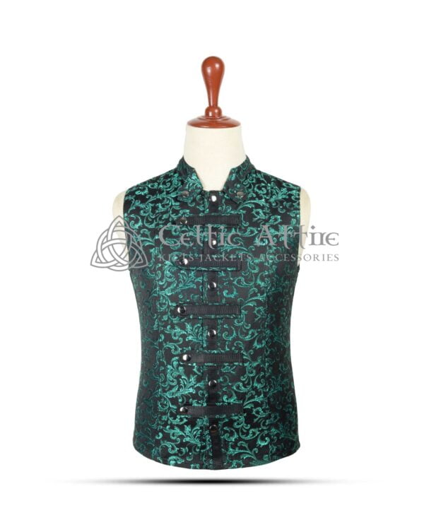 Green Brocade Gothic Vest