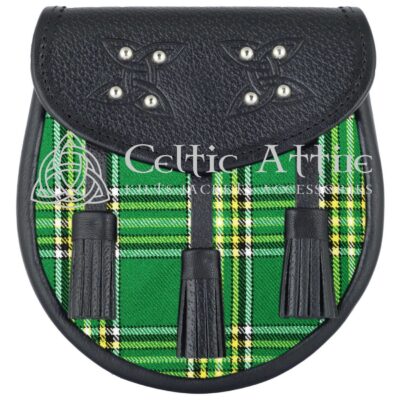 Irish-Tartan-Leather-Sporran-for-Krewe-of-Shamrock