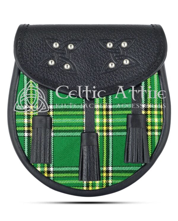 Irish-Tartan-Leather-Sporran-for-Krewe-of-Shamrock