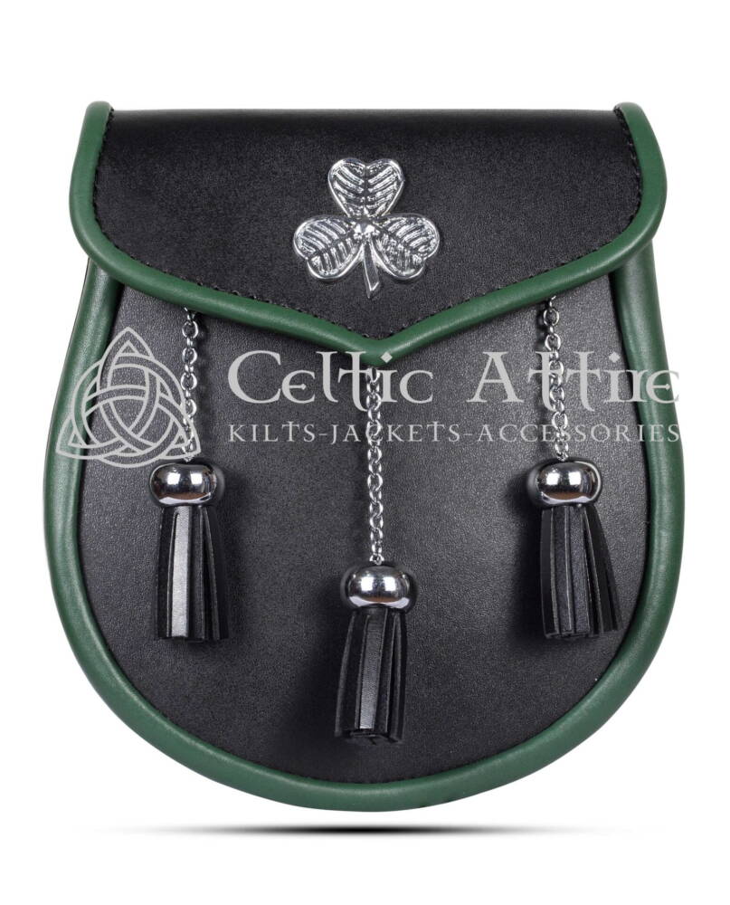 Krew-of-Shamrock-Black-Leather-Day-Sporran Krew-of-Shamrock-Black-Leather-Day-Sporran