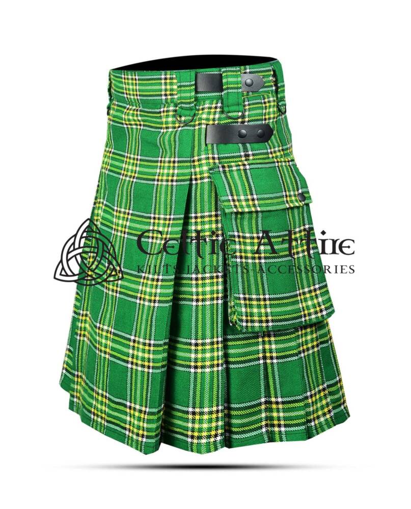 Krewe-of-Shamrock-Irish-Tartan-Utility-Kilt Krewe-of-Shamrock-Irish-Tartan-Utility-Kilt