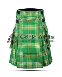 Krewe-of-Shamrock-Irish-Tartan-Utility-Kilt-front-view