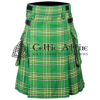 Krewe-of-Shamrock-Irish-Tartan-Utility-Kilt-front-view