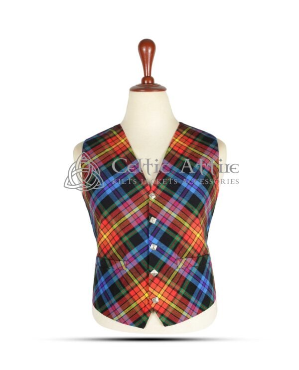 LGBTQ Pride Tartan Vest Bias Cut