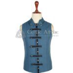Lovat Blue Wool Punk Rock Waistcoat