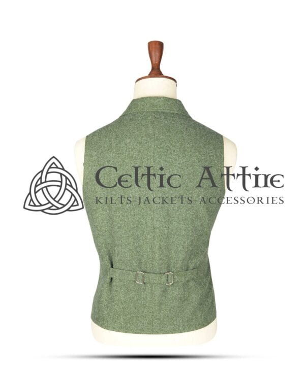 Lovat-Green-Wool-Kilt-Vest-Back-View