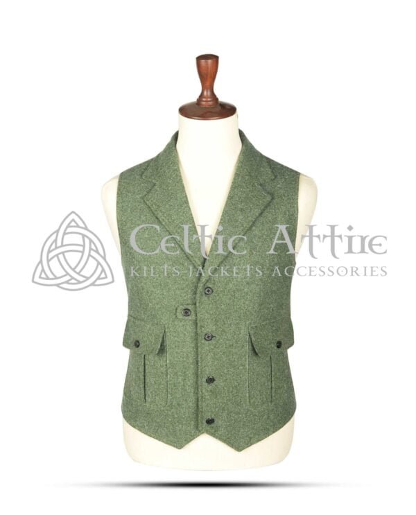 Lovat-Green-Wool-Kilt-Vest-Front-View