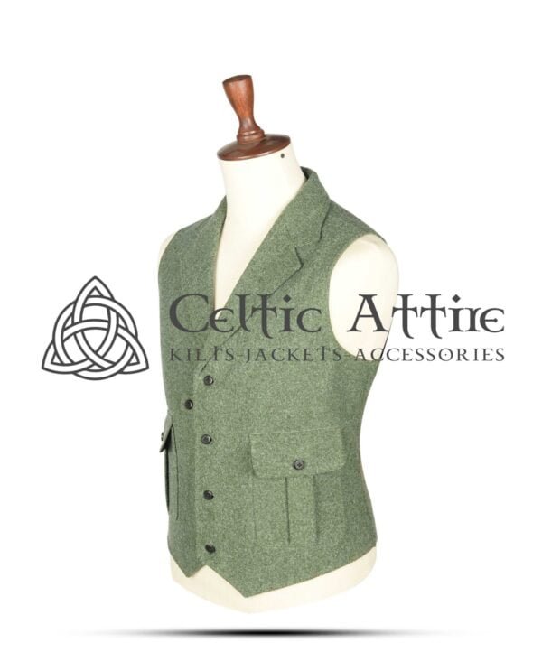 Lovat-Green-Wool-Kilt-Vest-Side-View