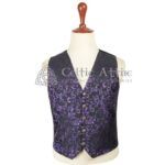 Purple-Brocade-5-Buttons-Waistcoat-Front-View