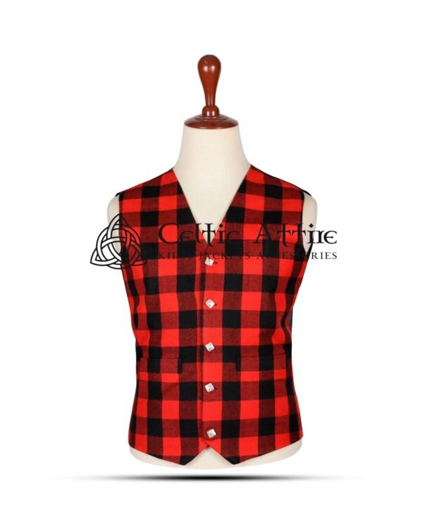 Red Black Rob Roy Tartan Waistcoat