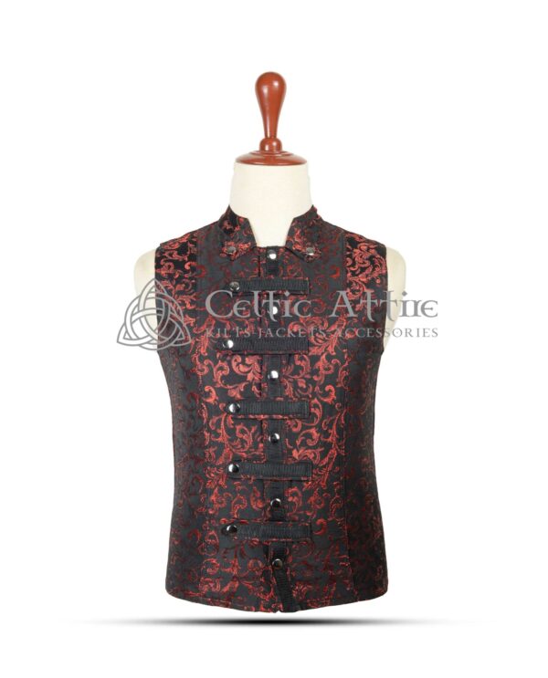 Red Brocade Gothic Vest