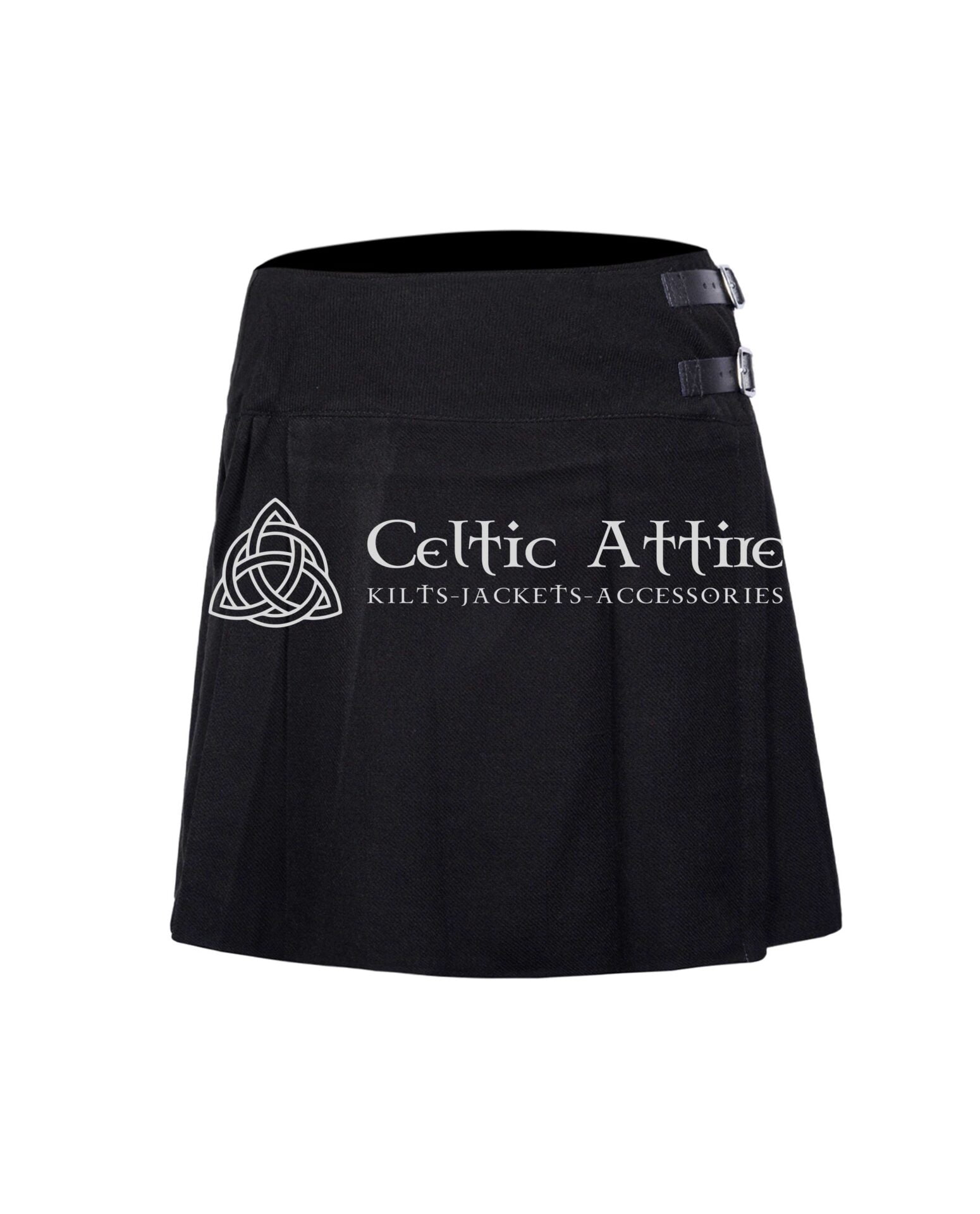 Solid Black Tartan Women Skirt